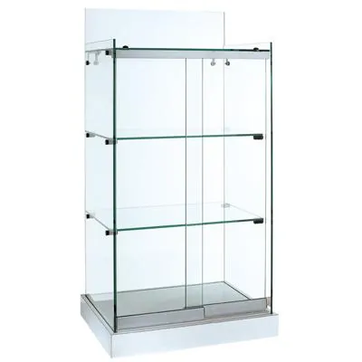 Vitrine de comptoir 3 niveaux en verre trempé 42 x 32 x 84 cm - Présentoir de comptoir - Vitrine présentoir - Vitrines de comptoir