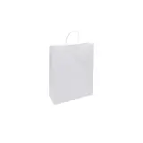 Sac kraft blanc poignées torsadées 24 x 10 x 31 cm 100g/m² - Lot de 200 - Sacs kraft blanc poignées torsadées