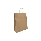Sac kraft brun poignées torsadées 24 x 10 x 31 cm - Sac papier kraft - Paquet de 200 - Sacs kraft brun poignées torsadées