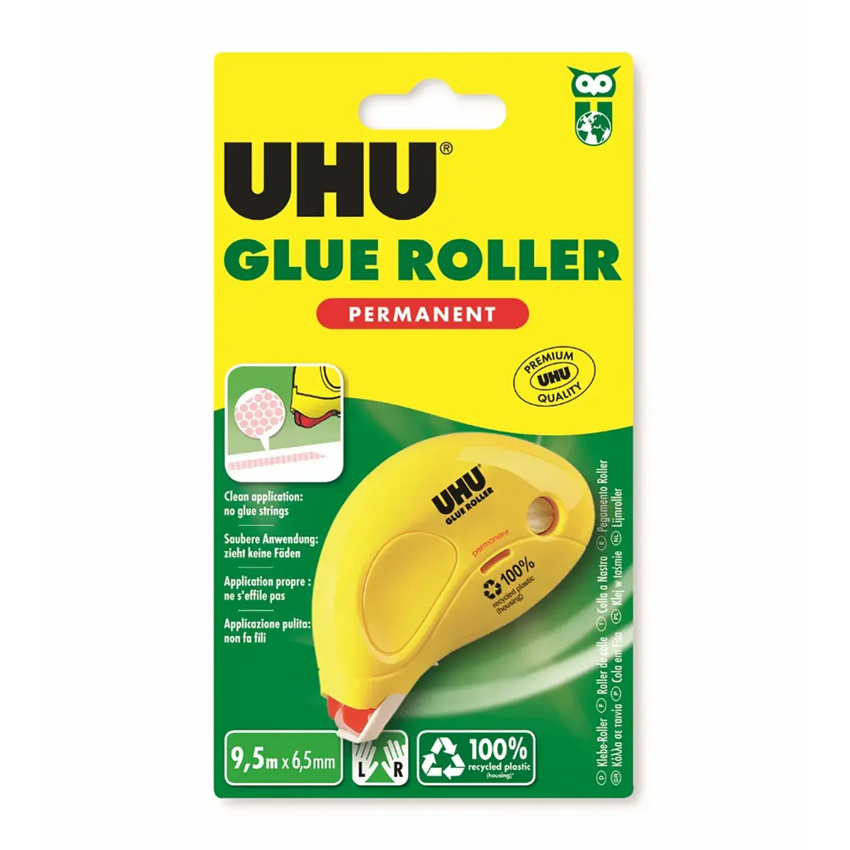 Roller colle permanente jetable Dry & Clean UHU 6,5 mm x 8,5 m - Dévidoirs, adhésifs, colles
