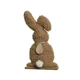 Lapin de Pâques sur socle bois 23 x 45,50 cm Beige - Déco de Pâques - Accessoires et Objets déco