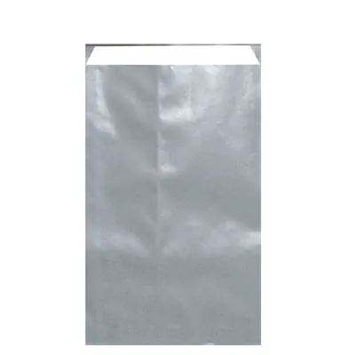 Pochette cadeau papier couché Argent 12 x 4,5 x 21 cm - Sachet papier - Lot de 250 - Pochettes cadeaux unies