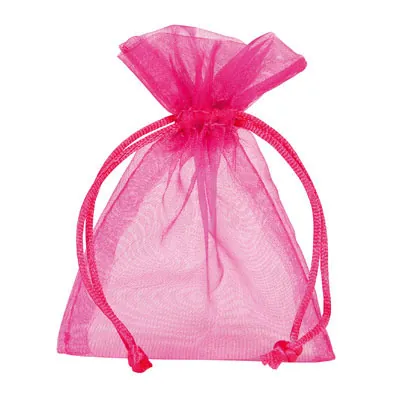 Pochette organza rose 12 x 17 cm - Paquet de 10 - Pochettes organza