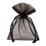 Pochette organza noir 12 x 17 cm - Paquet de 10 - Pochettes organza