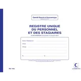 Registre unique d'inscription du personnel et des stagiaires 29,7 x 21 cm 52 pages - Registres et agendas de comptabilité