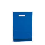 Sac plastique poignées découpées renforcées PEBD 55µ 25 x 38 x 4 cm - Bleu marine - Lot de 100 - Sacs plastique unis, poignées découpées