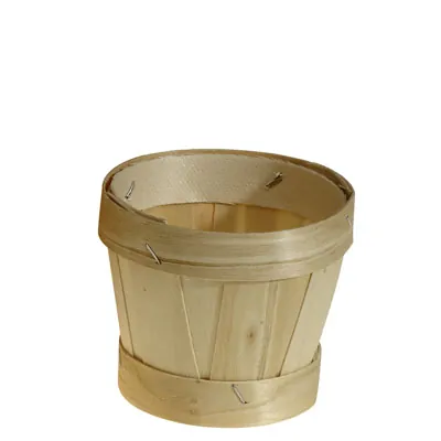 Panier bois rond ø 8,5 x H 8 cm - Bourriche bois - Corbeille bois - Lot de 30 - Barquettes bois, Cagettes bois, Paniers bois