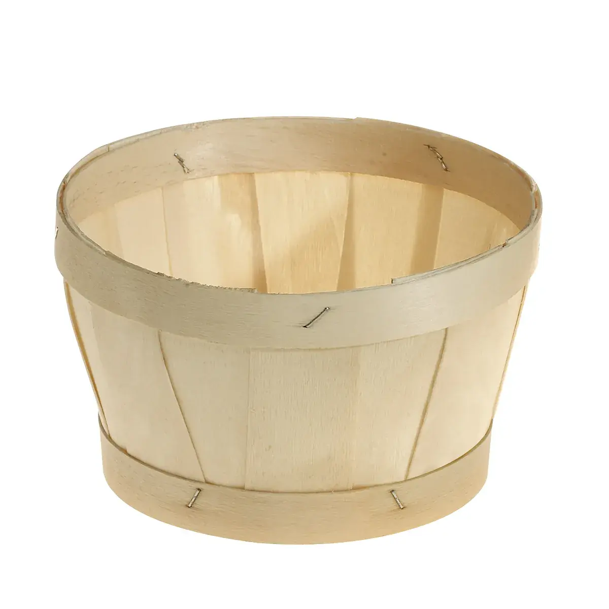 Panier bois rond ø 16 x H 9,4 cm - Bourriche bois - Corbeille bois - Lot de 30 - Barquettes bois, Cagettes bois, Paniers bois