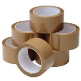 Ruban adhésif polypropylène silencieux havane 50 mm x 66 m - Ruban adhésif emballage - Lot de 6 - Rubans adhésifs et dévidoirs