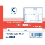 Facturier - Cahier de facture Elve Manifold 140 x 105 mm 50 pages 2 exemplaires - Factures