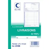 Carnet de Bon de livraison Elve Manifold A5 140 x 210 mm 50 pages autocopiantes 3 exemplaires - Carnets de commandes, Carnets de livraisons