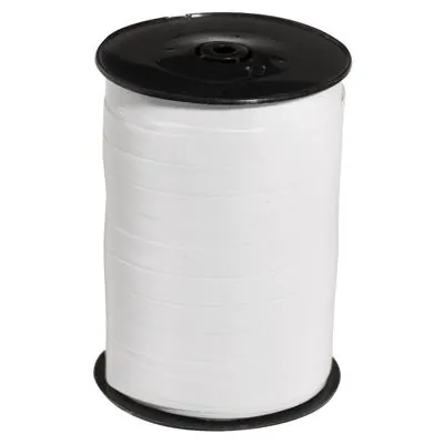 Bolduc blanc laqué Laqu'Éclat 10 mm x 225 m – Ruban cadeau blanc brillant frisable - Bolducs unis