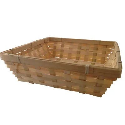 Corbeille bambou carrée naturel 23 x 23 x 7 cm, paquet de 10 - Corbeilles bambou