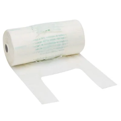 Sac bretelle biodégradable transparent 30 x 7,5 x 50 cm plastique biosourcé - Rouleau de 400 sacs - Sacs plastique bretelles-2