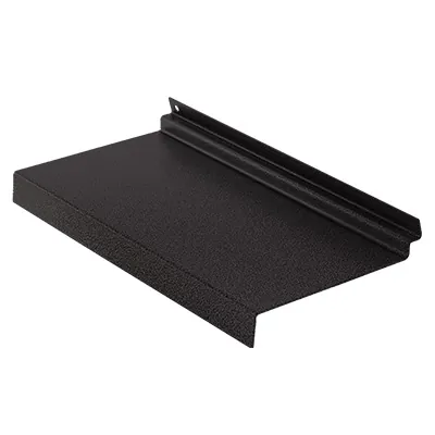 Tablette métal pour panneau rainuré avec rebord 25 x 12 x 2,5 cm - Gris martelé - Tablettes pour panneaux rainurés