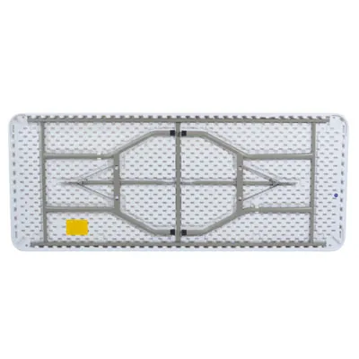 Table pliante portable plastique HDPE blanc 183 x 76 x 74 cm - Table pliable - Table de réception - Tables pliantes, Tables traiteur-2