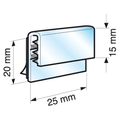 Grippeur stop-rayon en U 25x20mm - Grip stop-rayon facing - Transparent – Paquet de 100 - Stop-rayon-3