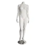 Mannequin femme, sans tête, bras le long du corps H 164 cm Fibre de verre - Blanc - Mannequins sans tête