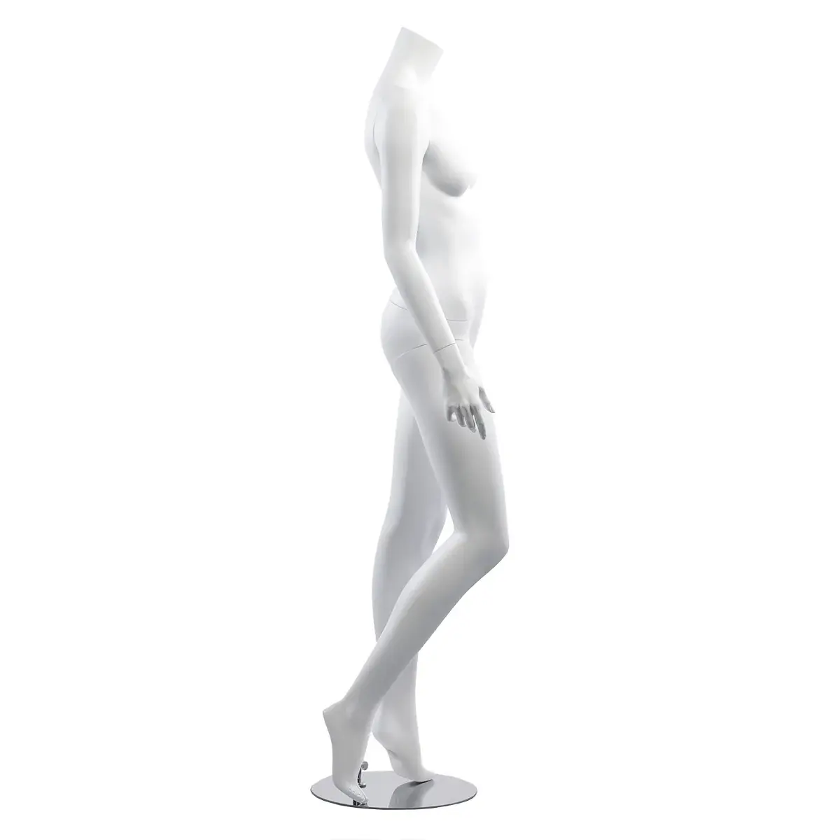 Mannequin femme, sans tête, bras le long du corps H 164 cm Fibre de verre - Blanc - Mannequins femmes-2