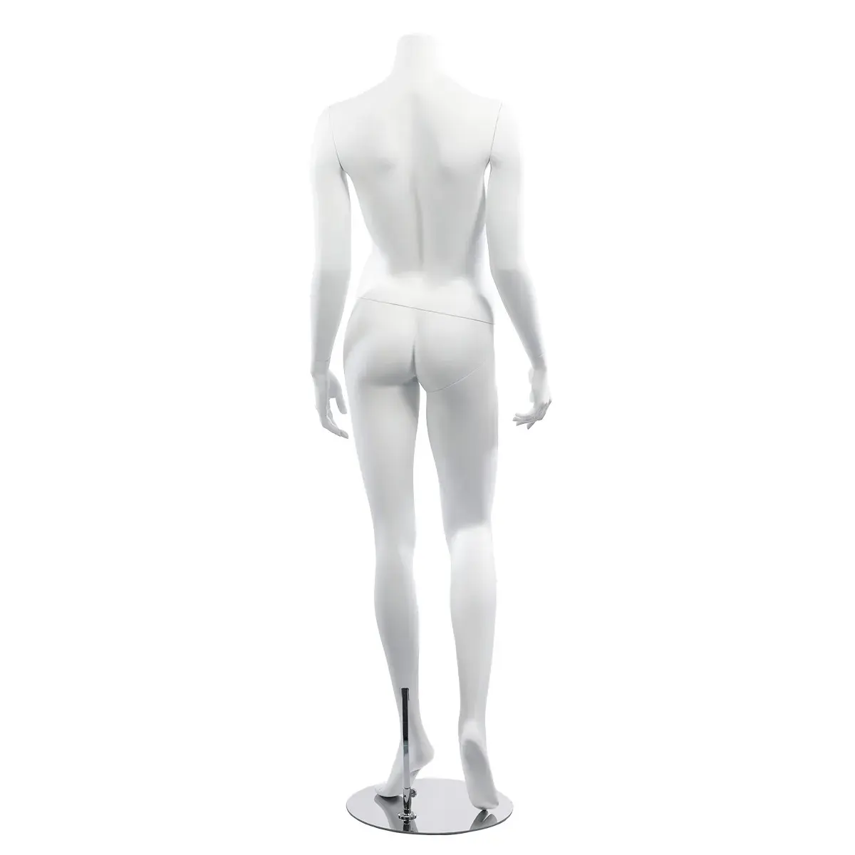 Mannequin femme, sans tête, bras le long du corps H 164 cm Fibre de verre - Blanc - Mannequins femmes-3