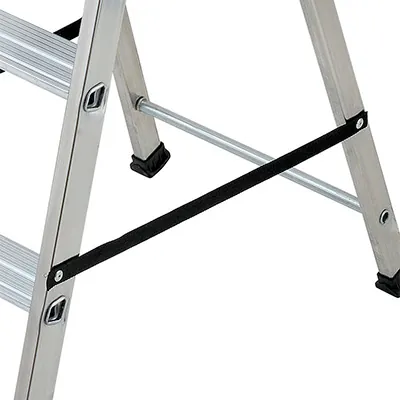 Escabeau 8 marches 150 kg 3,64 m gris alu - Escabeaux-3
