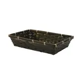 Corbeille bambou rectangulaire noir 33 x 21 x 7 cm, paquet de 10 - Corbeilles bambou