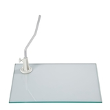 Socle verre trempé  42,5 x 30 cm avec tige de support pour mannequin