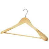 Cintre bois naturel épaules larges avec barre 45 cm - Cintre chemise - Cintre costume - Cintres bois