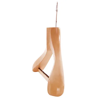 Cintre bois naturel épaules larges avec barre antiglisse 45 cm - Cintre chemise - Cintre costume - Cintres bois-2