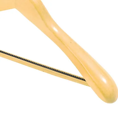 Cintre bois naturel épaules larges avec barre antiglisse 45 cm - Cintre chemise - Cintre costume - Cintres bois-3