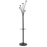 Portemanteau Festival 5 patères avec porte parapluie 187 cm Alba - Noir - Porte-manteaux, Patères