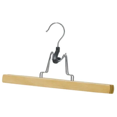 Cintre bois pinces 35 cm - Cintre pantalon - Cintre jupe - Lot de 3 - Cintres à pinces