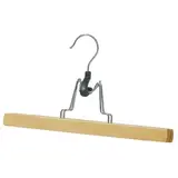 Cintre bois pinces 35 cm - Cintre pantalon - Cintre jupe - Lot de 3 - Cintres bois