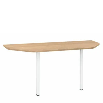 Extension demi-lune pour bureau Sunday 162 x 60 x H 72 cm plateau aspect chêne pieds métal - Bureaux, Tables de travail