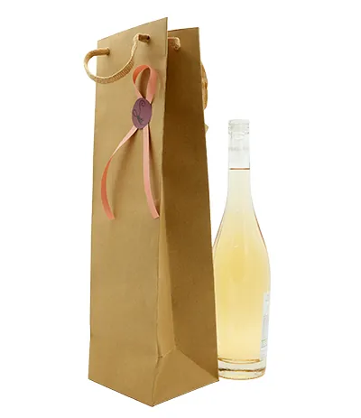 Sac bouteille Luxe kraft brun 10 x 9 x 38 cm 175 g/m² – Sac cadeau bouteille – 1 bouteille - Paquet de 20 - Sacs bouteilles-2