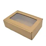Boîte cadeau carton à fenêtre 35 x 24,5 x 10 cm – Lot de 10 - Boites cadeaux carton pliables
