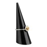 Cône présentoir bague acrylique noir ø 2,5 x H 7 cm – Support bague de vitrine – Paquet de 5 - Présentoirs bagues