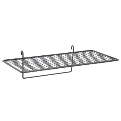 Tablette fil pour présentoir grille 40 x 20 cm - Tablette pour grille d'exposition - Gris Martelé - Tablettes, Corbeilles et Porte visuels pour grilles-2