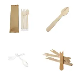 Couverts jetables, Couverts bois