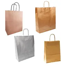 Sacs kraft métallisés poignées torsadées