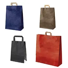 Sacs kraft couleur poignées plates