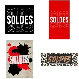 Affiches Soldes, Panneaux soldes