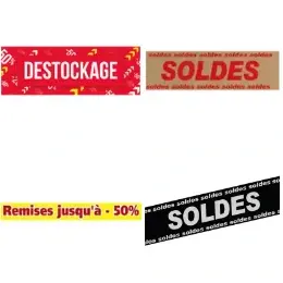 Banderoles soldes et déstockage
