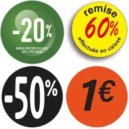Étiquettes adhésives Soldes, Étiquettes promotionnelles