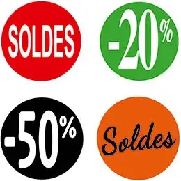 Étiquettes adhésives Soldes, Étiquettes promotionnelles