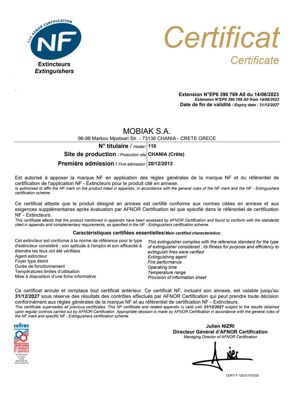 Certificat