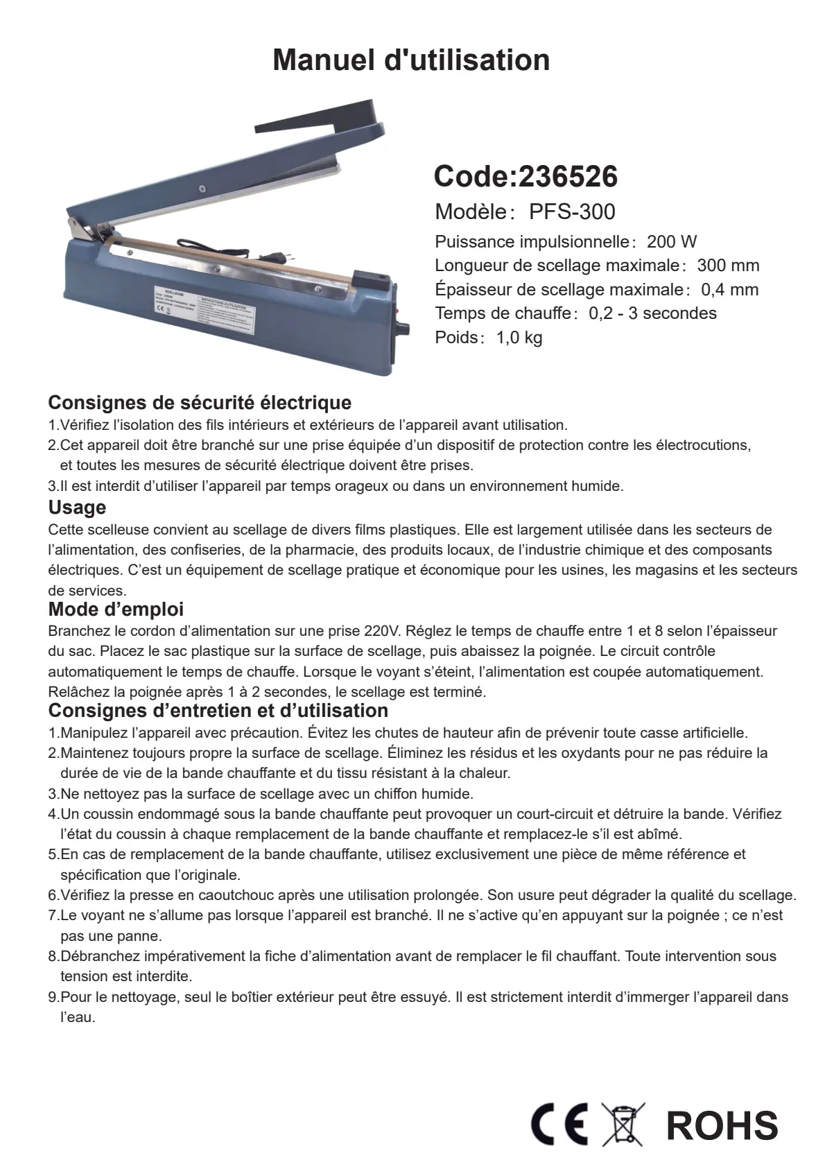 Manuel d'utilisation