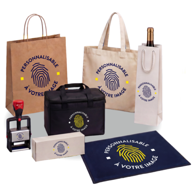 Sacs kraft, coton ou jute, étiquettes, tampons, boîtes d'expédition ou aimantées, sacs isothermes, housses de costume... personnalisez vos supports pour valoriser votre identité et offrir une expérience professionnelle et mémorable à vos clients.